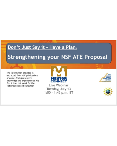 Webinar: Writing Effective Recruitment and Retention Plans for your NSF ATE proposal 