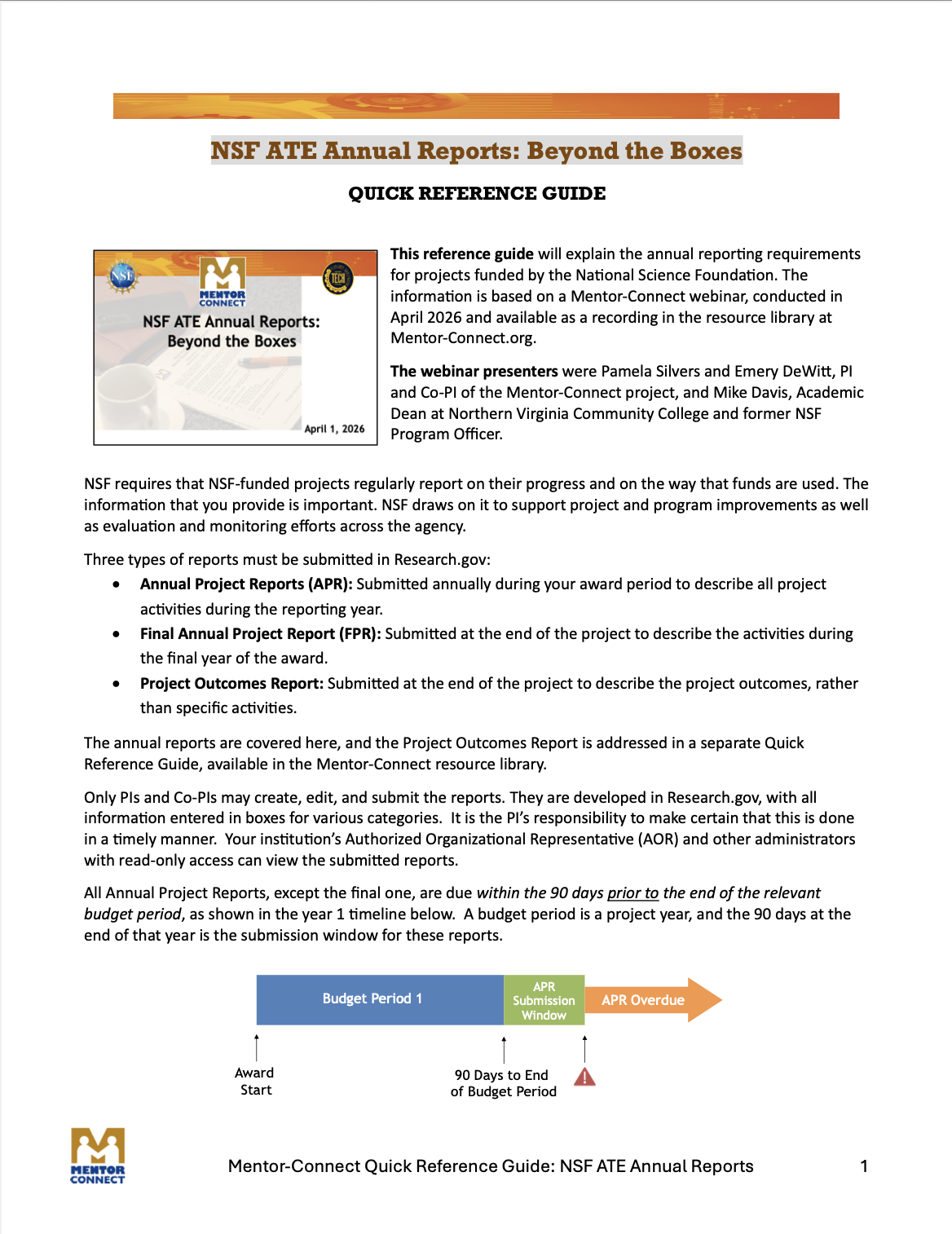 Quick Reference Guide: 2026 NSF ATE Annual Reports: Beyond the Boxes