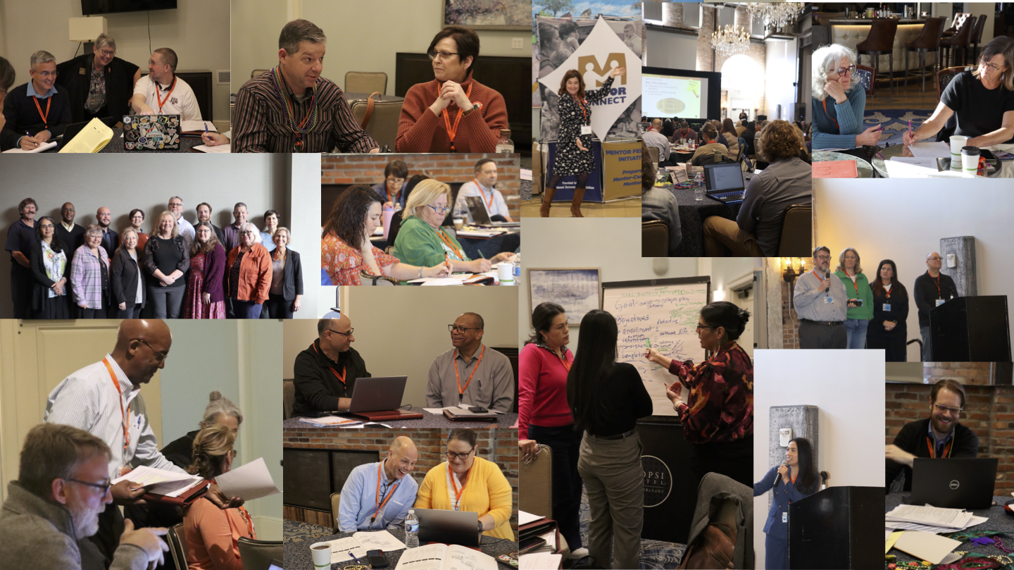 Collage of winter workshop activities
